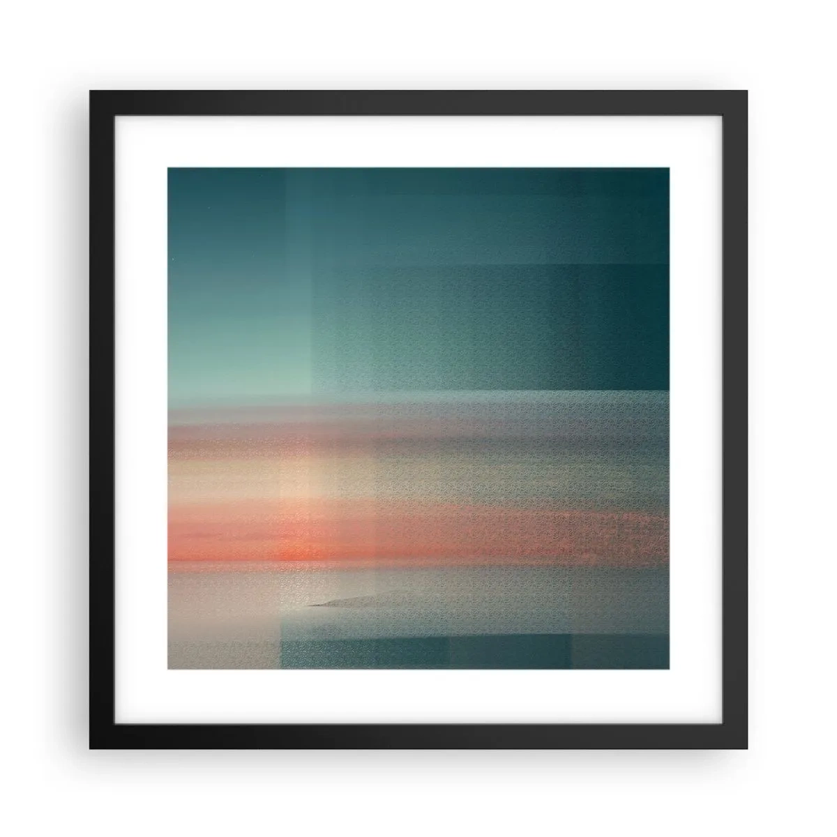 Poster in cornice nera - Astrazione: onde di luce - 40x40 cm