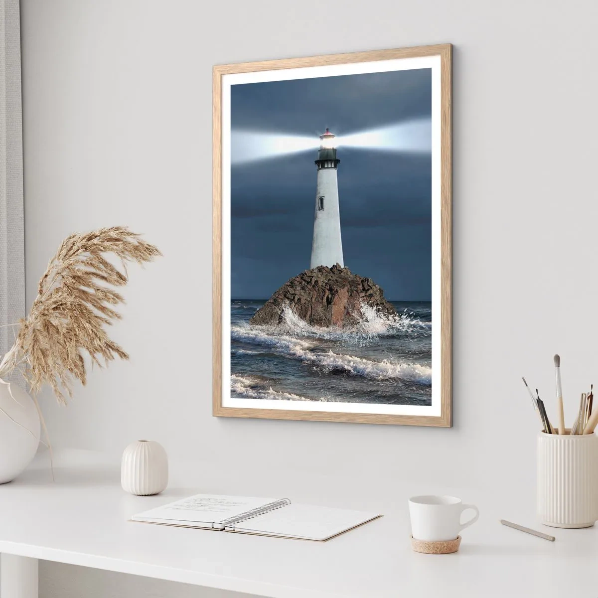 Poster in cornice rovere chiaro - Qui...qui... qui! - 40x50 cm