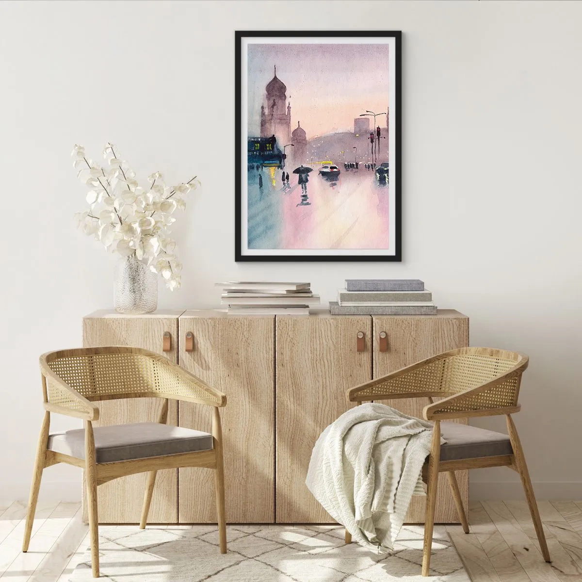 Poster in cornice nera - Nella nebbia piovigginosa - 40x50 cm