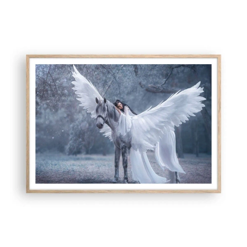 Poster in cornice rovere chiaro - Momento ispirato - 100x70 cm