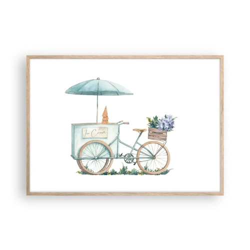 Poster in cornice rovere chiaro - Dolce ricordo d'estate - 100x70 cm