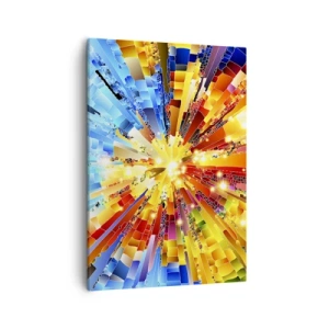 Quadro su tela - Stampe su Tela - Un'esplosione dinamica di colori e luci - 50x70cm - In medias res - Decorazione murale moderna per soggiorno e camera da letto ARTTOR