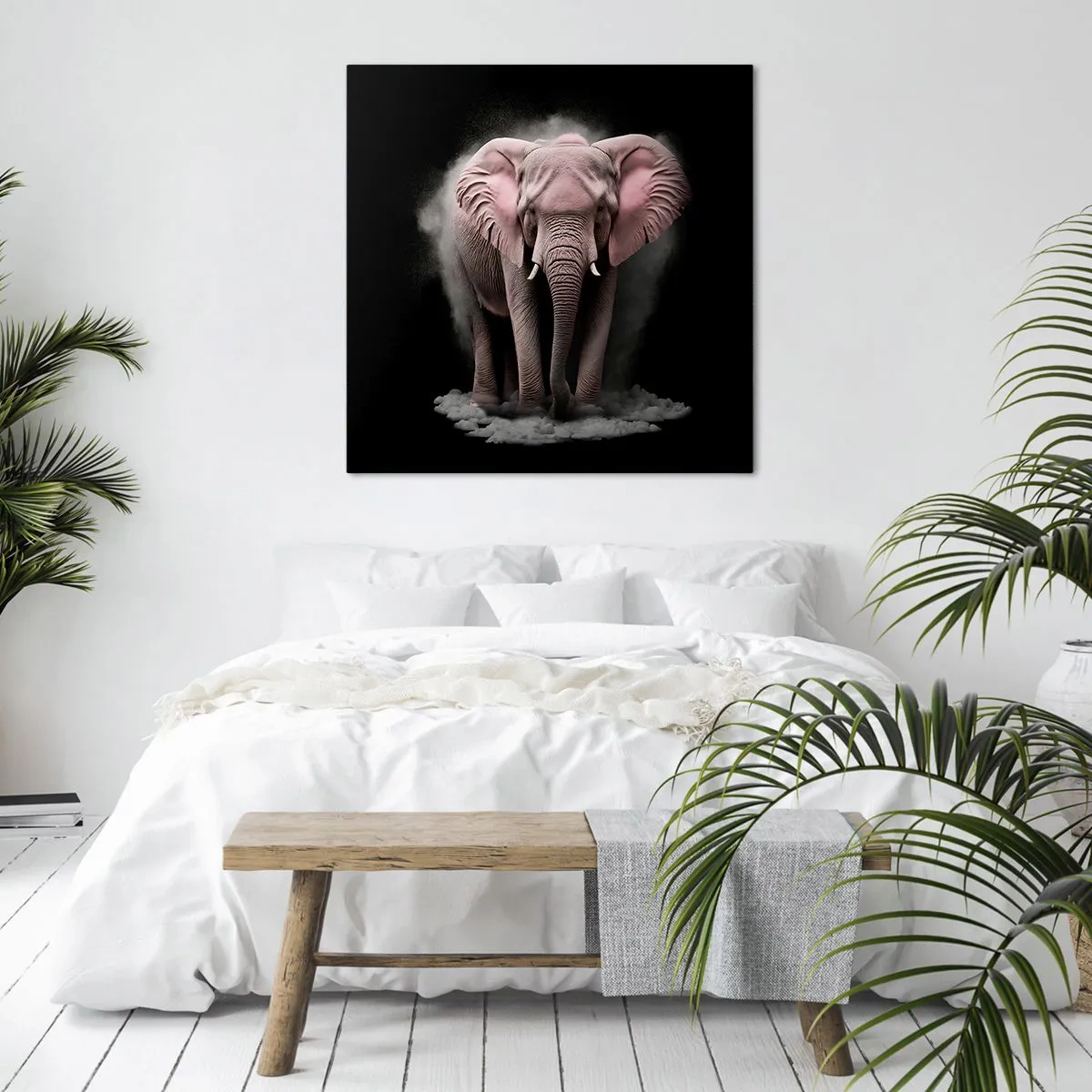 Quadro su tela - Stampe su Tela - Non pensare all'elefante rosa! - 40x40 cm