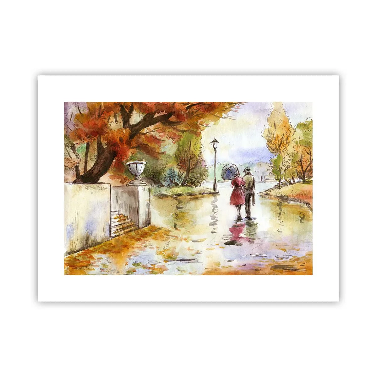 Poster - Autunno romantico nel parco - 40x30 cm