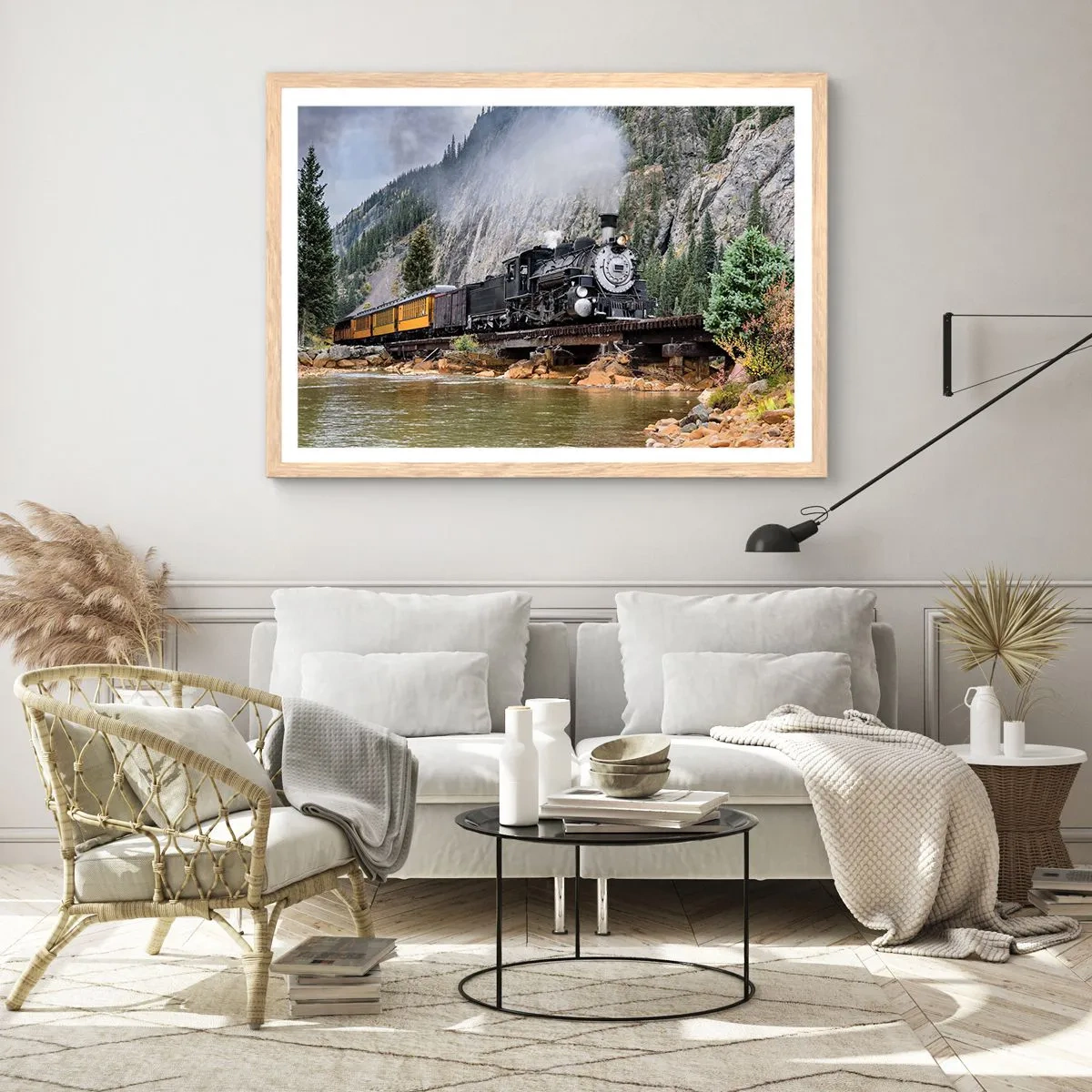 Poster in cornice rovere chiaro - Dove andiamo? - 50x40 cm