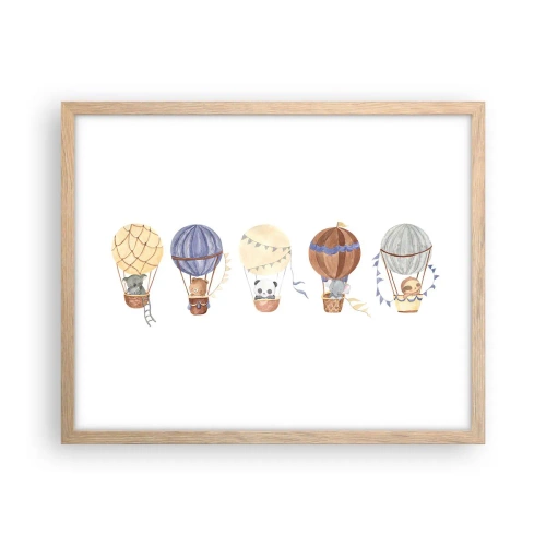 Poster in cornice rovere chiaro - Amici in viaggio - 50x40 cm