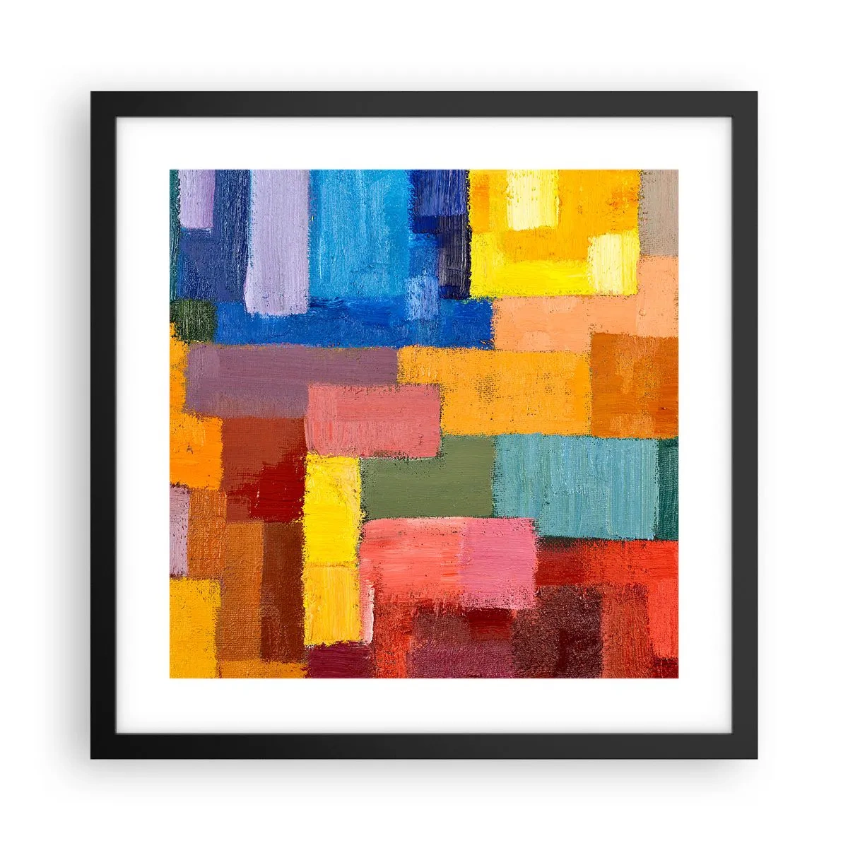 Poster in cornice nera - Ognuno diverso, tutti colorati - 40x40 cm