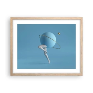 Poster in cornice rovere chiaro - E i pianeti folleggiano - 50x40 cm