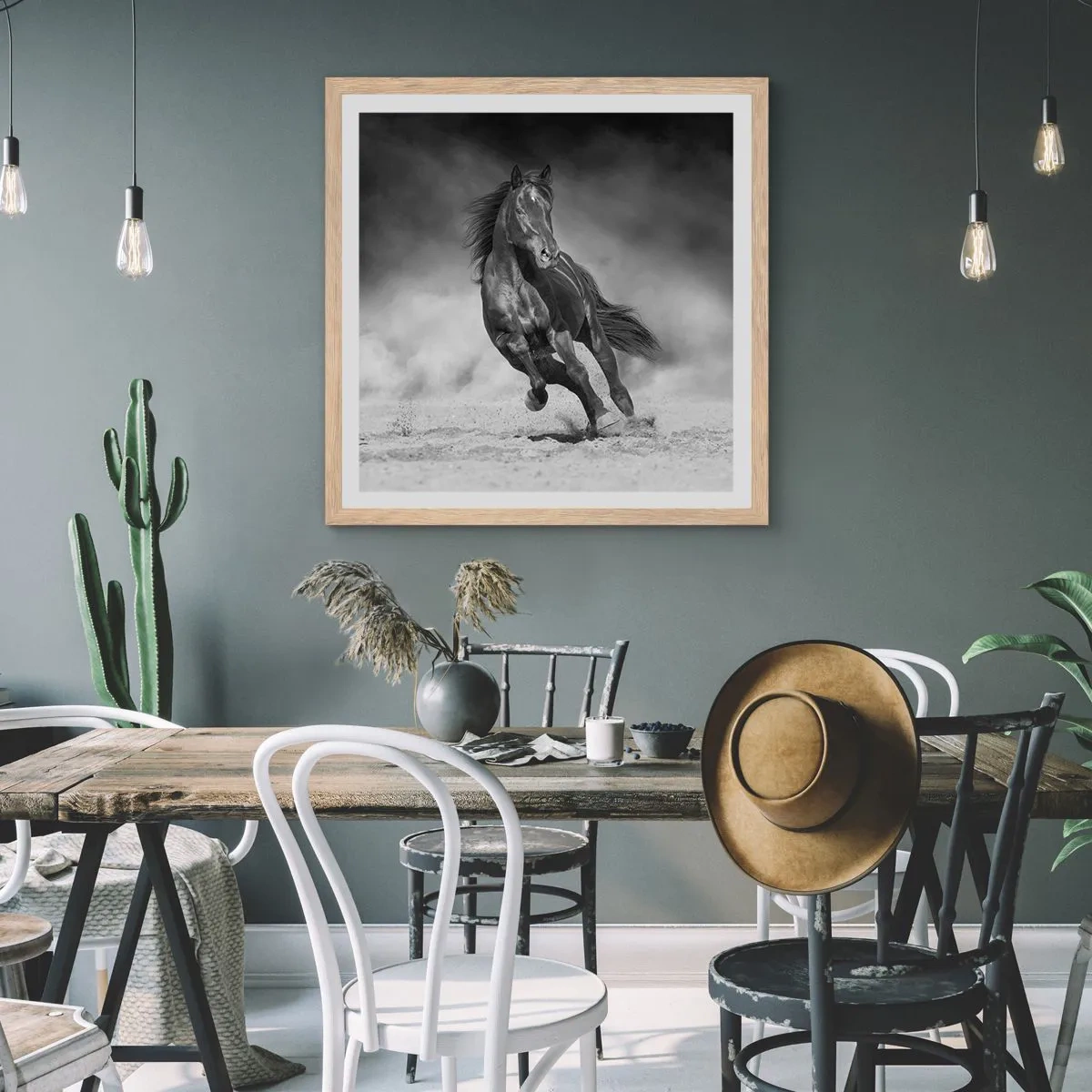 Poster in cornice rovere chiaro - Degno dell'emiro - 40x40 cm