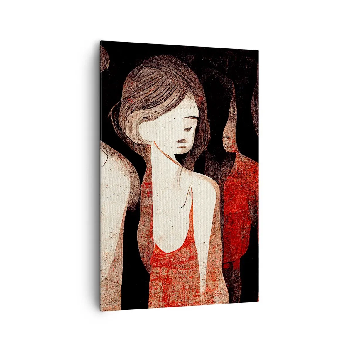 Quadro su tela - Stampe su Tela - Figure artistiche in una composizione astratta - 80x120cm - Madonne nell'oscurità - Decorazione murale moderna per soggiorno e camera da letto ARTTOR