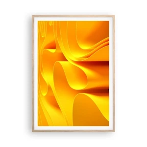 Poster in cornice rovere chiaro - Come onde di sole - 70x100 cm