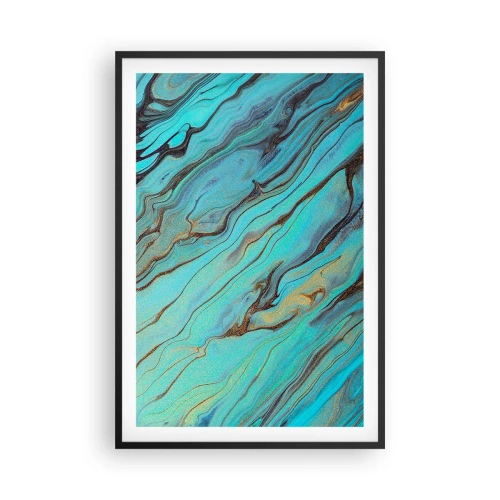 Poster in cornice nera - Marea turchese - 61x91 cm
