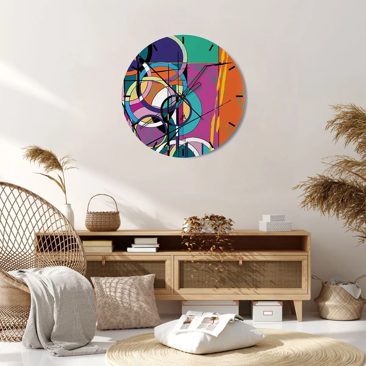 Orologio da parete - Orologio in Vetro - Un cerchio dietro l'altro - 40x40 cm