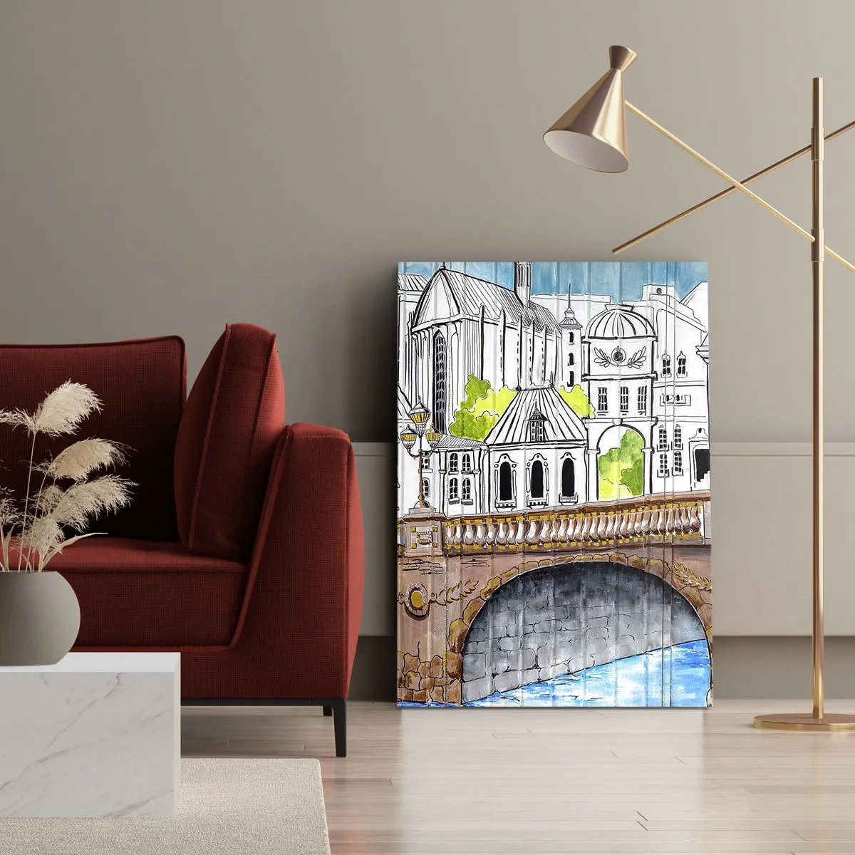 Quadro su tela - Stampe su Tela - Una città come dipinta - 65x120 cm