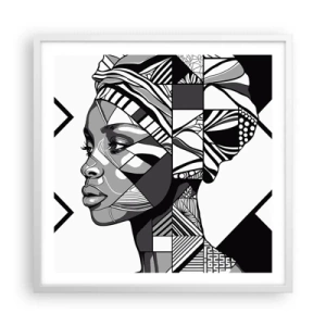 Poster in cornice bianca - Ritratto etnico - 60x60 cm