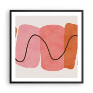 Poster in cornice nera - Il delicato movimento delle forme - 60x60 cm