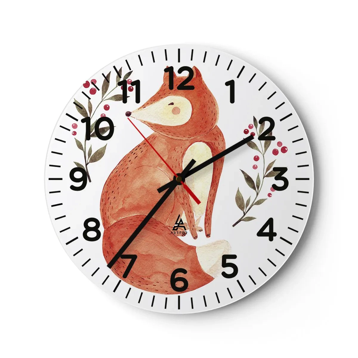 Orologio da parete - Orologio in Vetro - Piccola rossa - 30x30 cm
