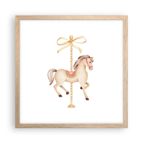 Poster in cornice rovere chiaro - Trotto aggraziato - 40x40 cm
