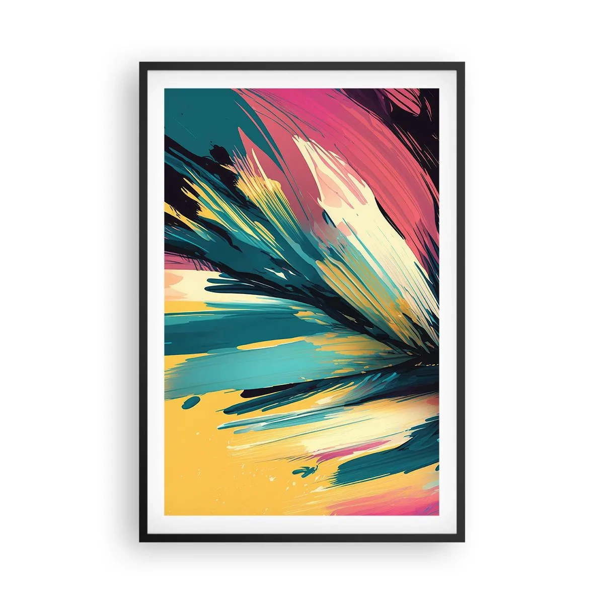 Poster in cornice nera - Composizione: esplosione di gioia - 61x91 cm
