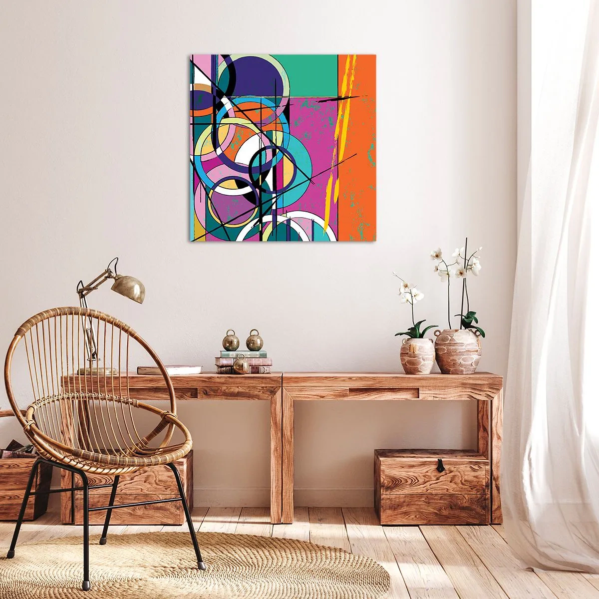 Quadro su tela - Stampe su Tela - Un cerchio dietro l'altro - 30x30 cm