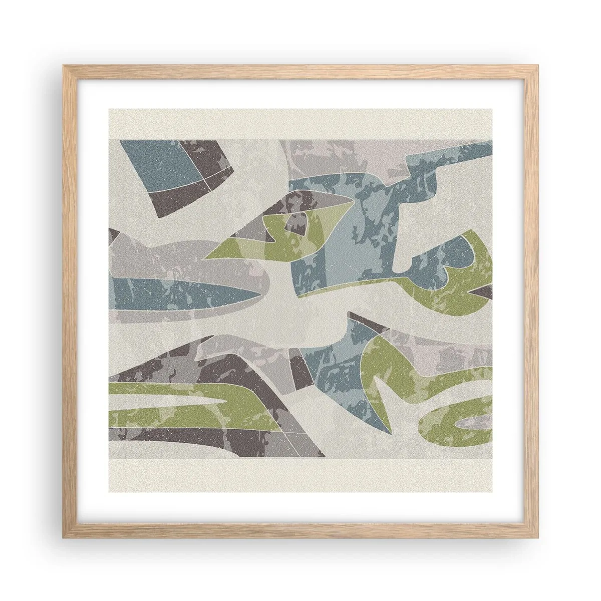 Poster in cornice rovere chiaro - Composizione oltre il vetro - 50x50 cm