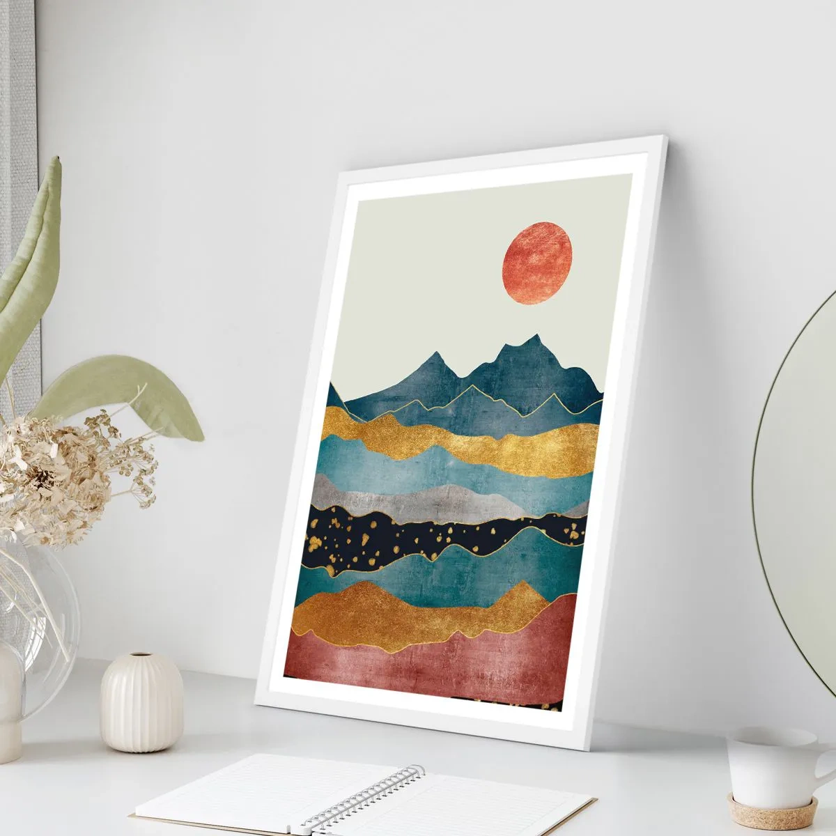 Poster in cornice bianca - La sezione del mondo - 40x50 cm