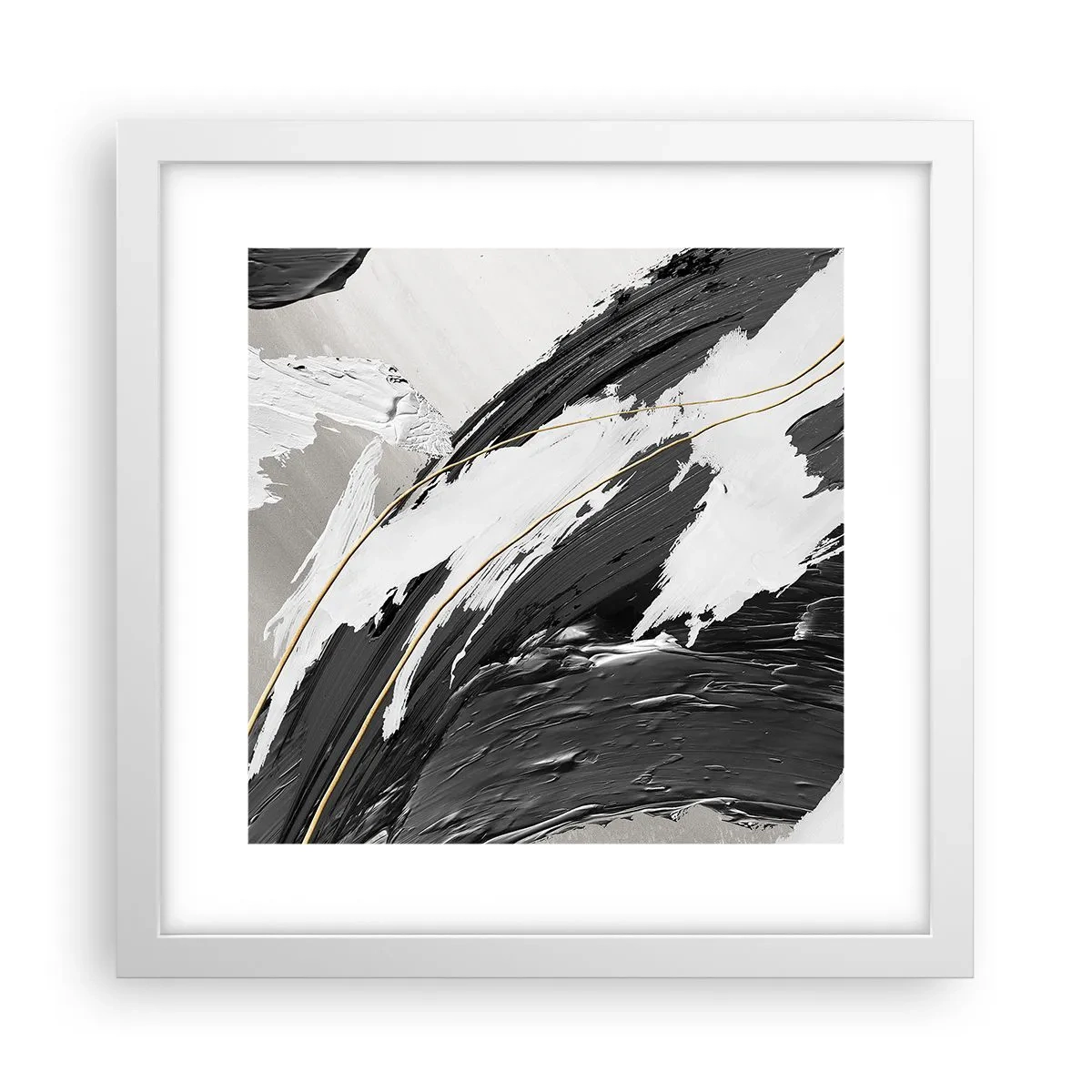 Poster in cornice bianca - Astrazione con sfarzo - 30x30 cm