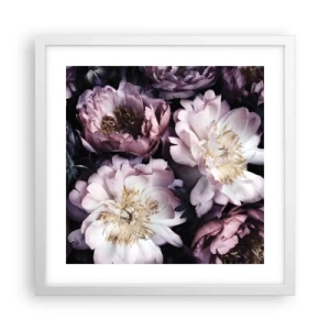 Poster in cornice bianca - Bouquet nel vecchio stile - 40x40 cm