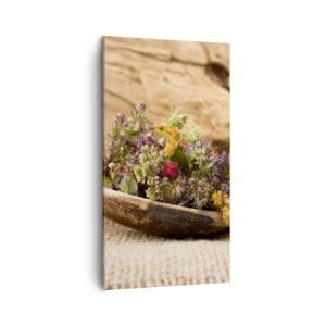 Quadro su tela - Stampe su Tela - Fiori colorati ed erbe odorose - 45x80 cm