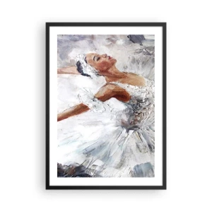 Poster in cornice nera - Una ballerina in un abito bianco in stile pittorico - 50x70cm - Delicata e leggera come il tulle - Decorazione murale moderna per soggiorno e camera da letto ARTTOR