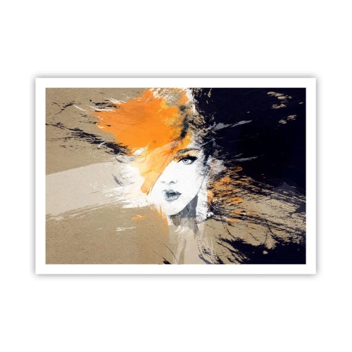 Poster - Ritratto astratto di una donna dai colori intensi - 100x70cm - E la luce fu - Decorazione murale moderna per soggiorno e camera da letto ARTTOR