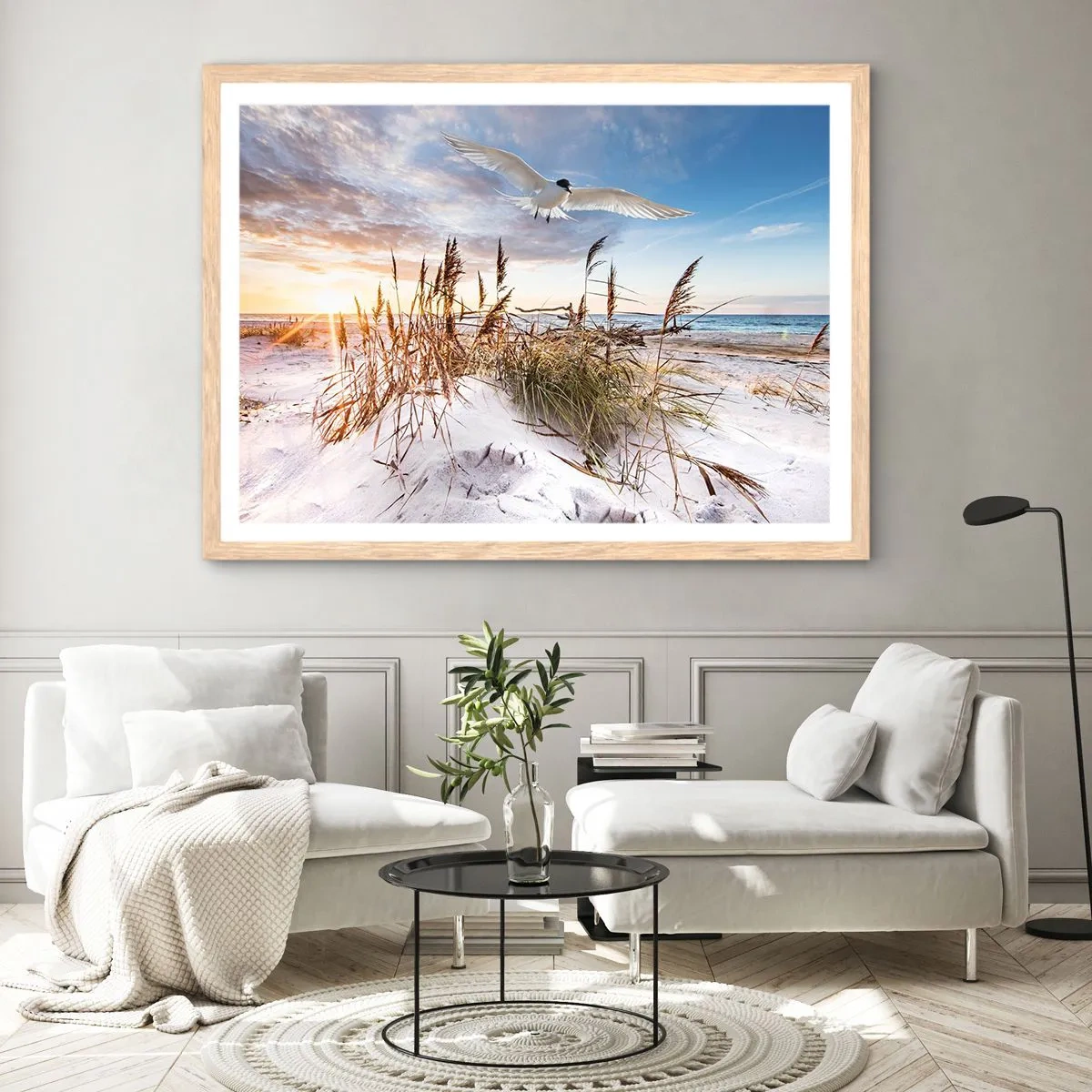 Poster in cornice rovere chiaro - Vento dal mare - 91x61 cm