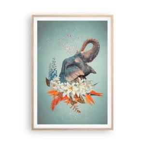 Poster in cornice rovere chiaro - Barrito di gioia - 70x100 cm