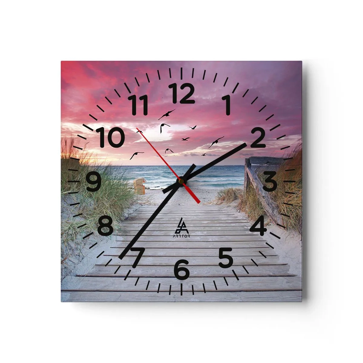Orologio da parete - Orologio in Vetro - Impressioni baltiche - 30x30 cm