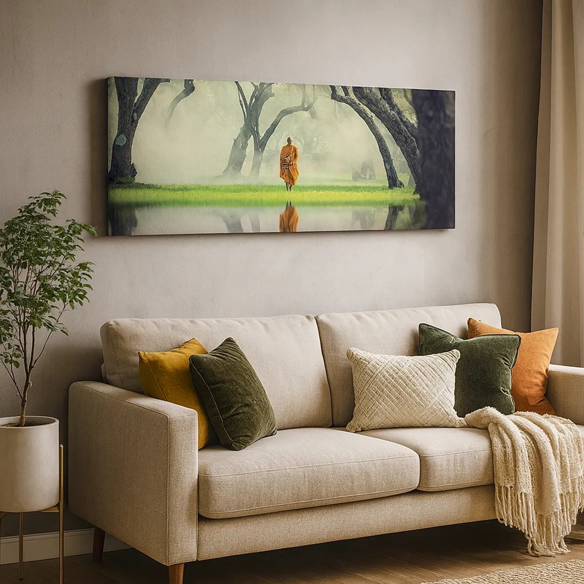 Quadro su tela - Stampe su Tela - In cammino verso l'illuminazione - 30x30 cm