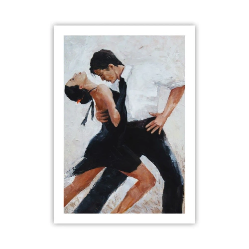 Poster - Una coppia che balla in una posa dinamica - 50x70cm - Il tango dei miei sogni - Decorazione murale moderna per soggiorno e camera da letto ARTTOR