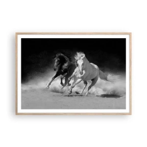 Poster in cornice rovere chiaro - Il galoppo della libertà - 100x70 cm