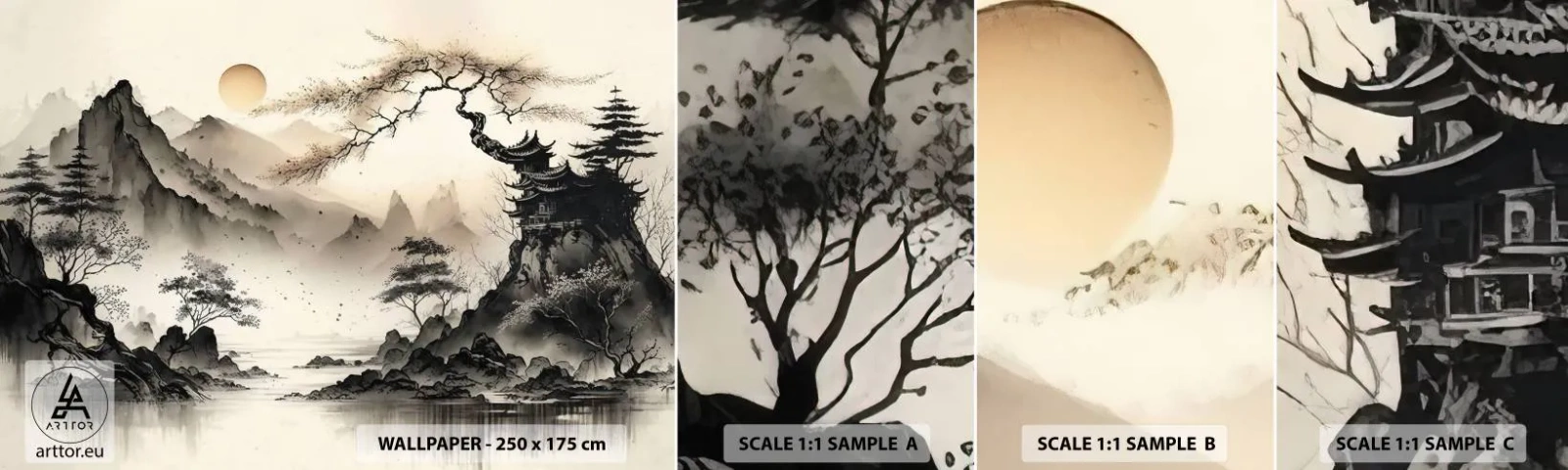 Campione di Fotomurale Adesivo Deluxe Sticker - Il fascino irripetibile dell'oriente - Asia, Giappone, Visualizzazione - 100x30 cm