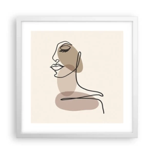 Poster in cornice bianca - La linea sicura della bellezza - 40x40 cm