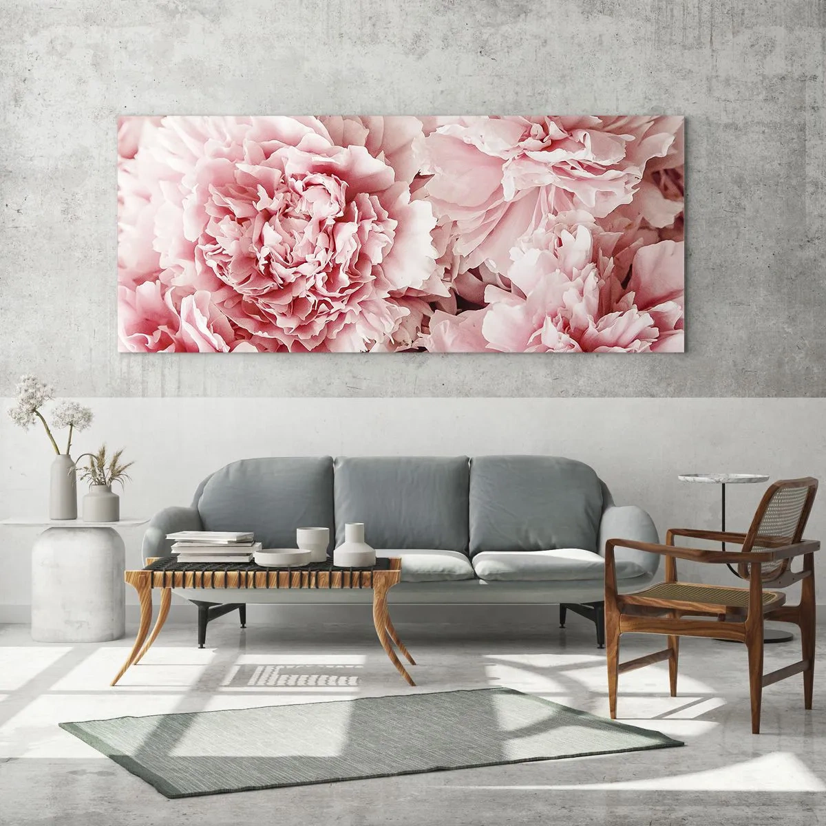 Quadro su vetro - Sogno rosa - 100x40 cm