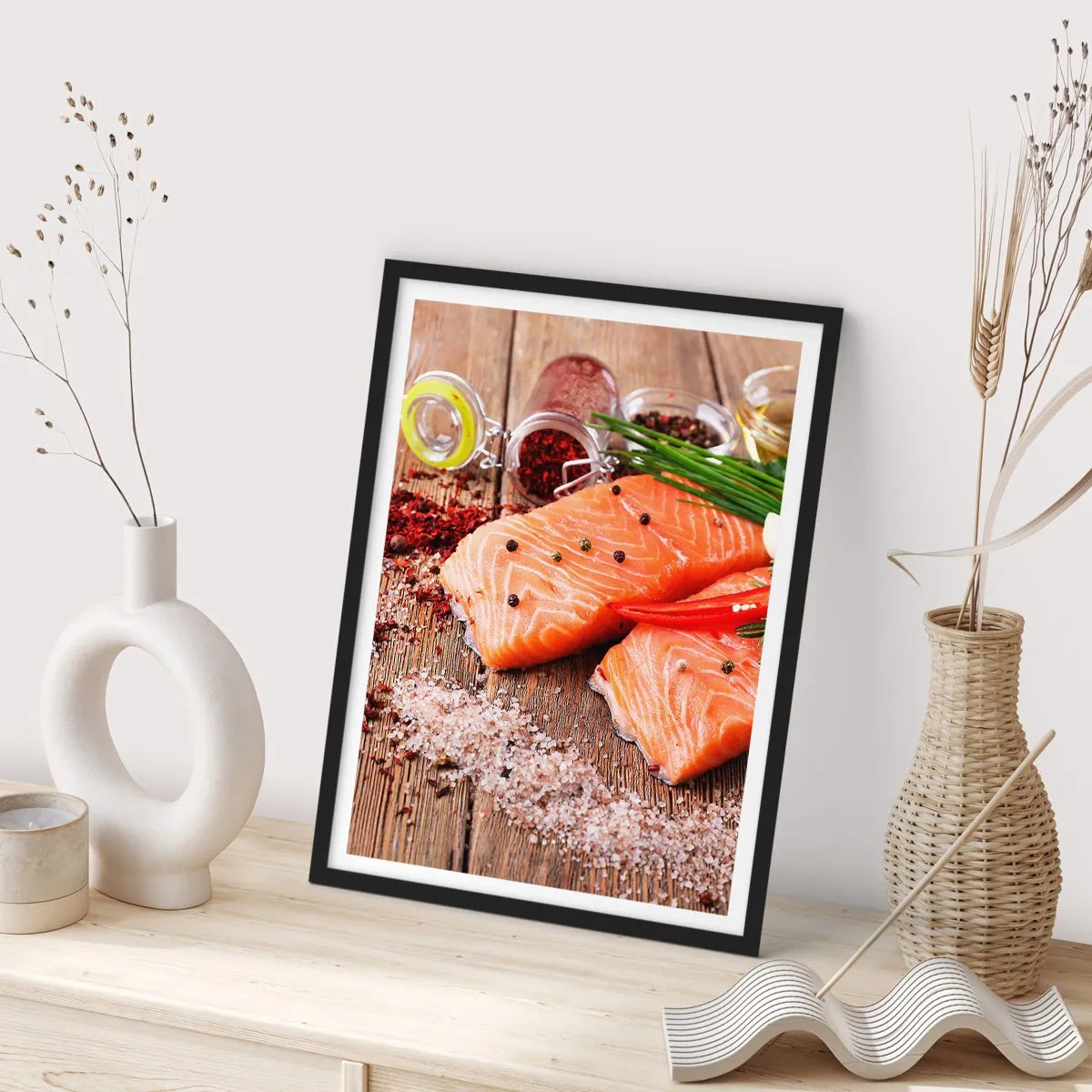 Poster in cornice nera - Avventura norvegese in cucina - 61x91 cm