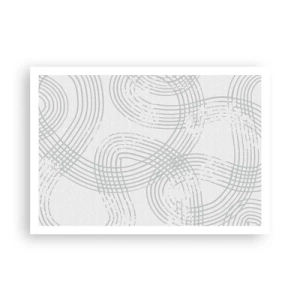 Poster - Un motivo sottile con linee intrecciate in tonalità chiare - 100x70cm - Non vi è una via diritta - Decorazione murale moderna per soggiorno e camera da letto ARTTOR