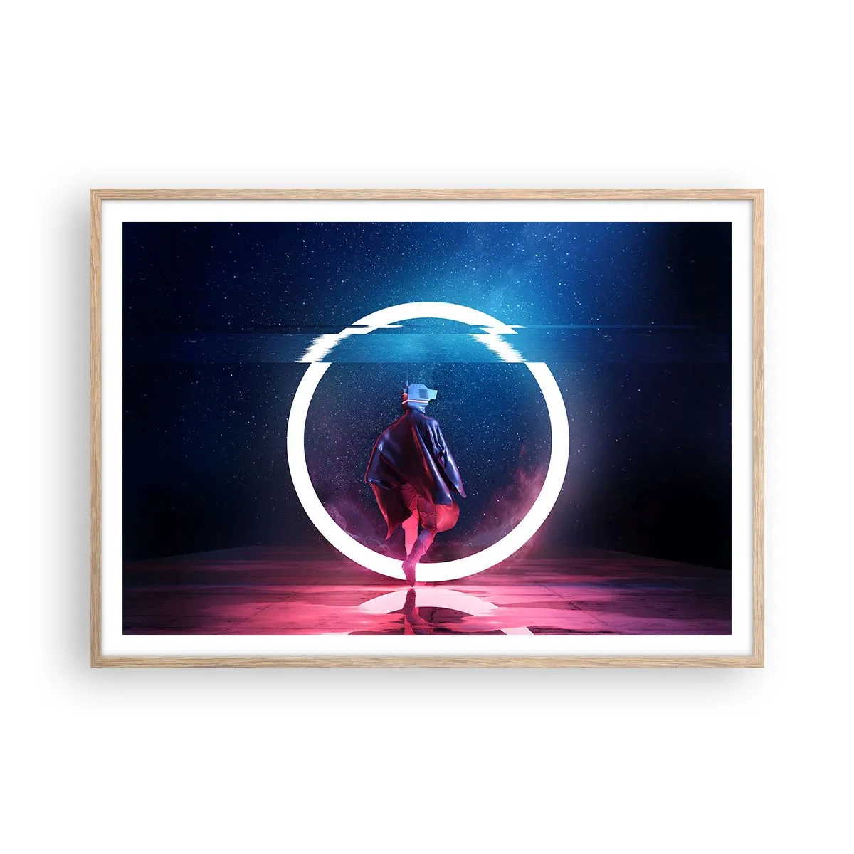 Poster in cornice rovere chiaro - Tra due mondi - 100x70 cm