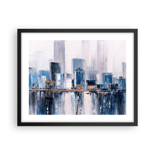Poster in cornice nera - Impressione di New York - 50x40 cm