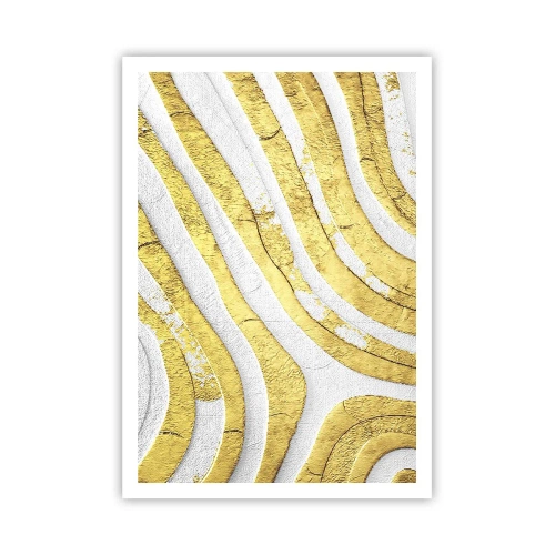 Poster - Composizione in bianco e oro - 70x100 cm