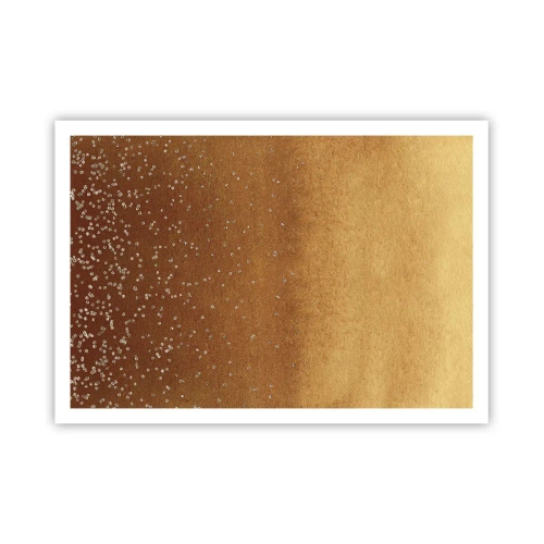 Poster - Una sfumatura dorata con sottili riflessi e decorazioni - 100x70cm - La nascita della luce - Decorazione murale moderna per soggiorno e camera da letto ARTTOR