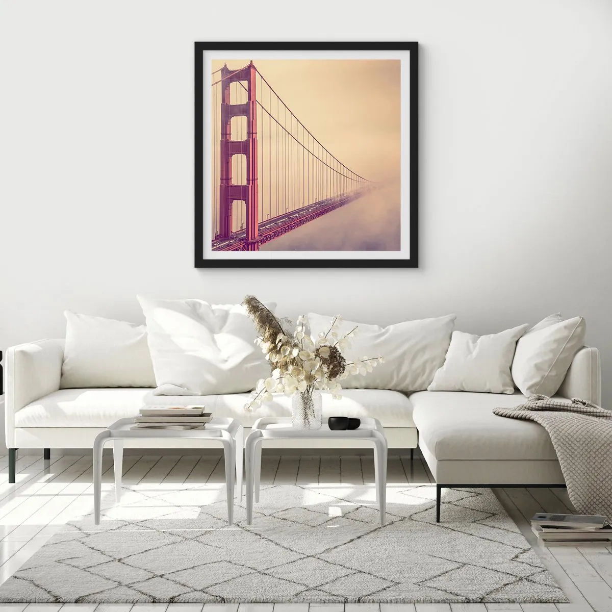 Poster in cornice nera - Tra il cielo e la terra - 60x60 cm