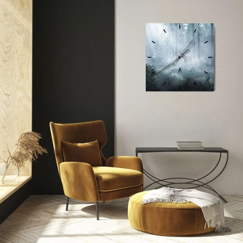 Orologio da parete - Orologio in Vetro - Passeggiata mattutina sulle sue terre - 40x40 cm