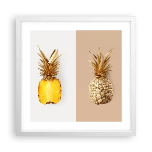 Poster in cornice bianca - Ananas per due - 40x40 cm