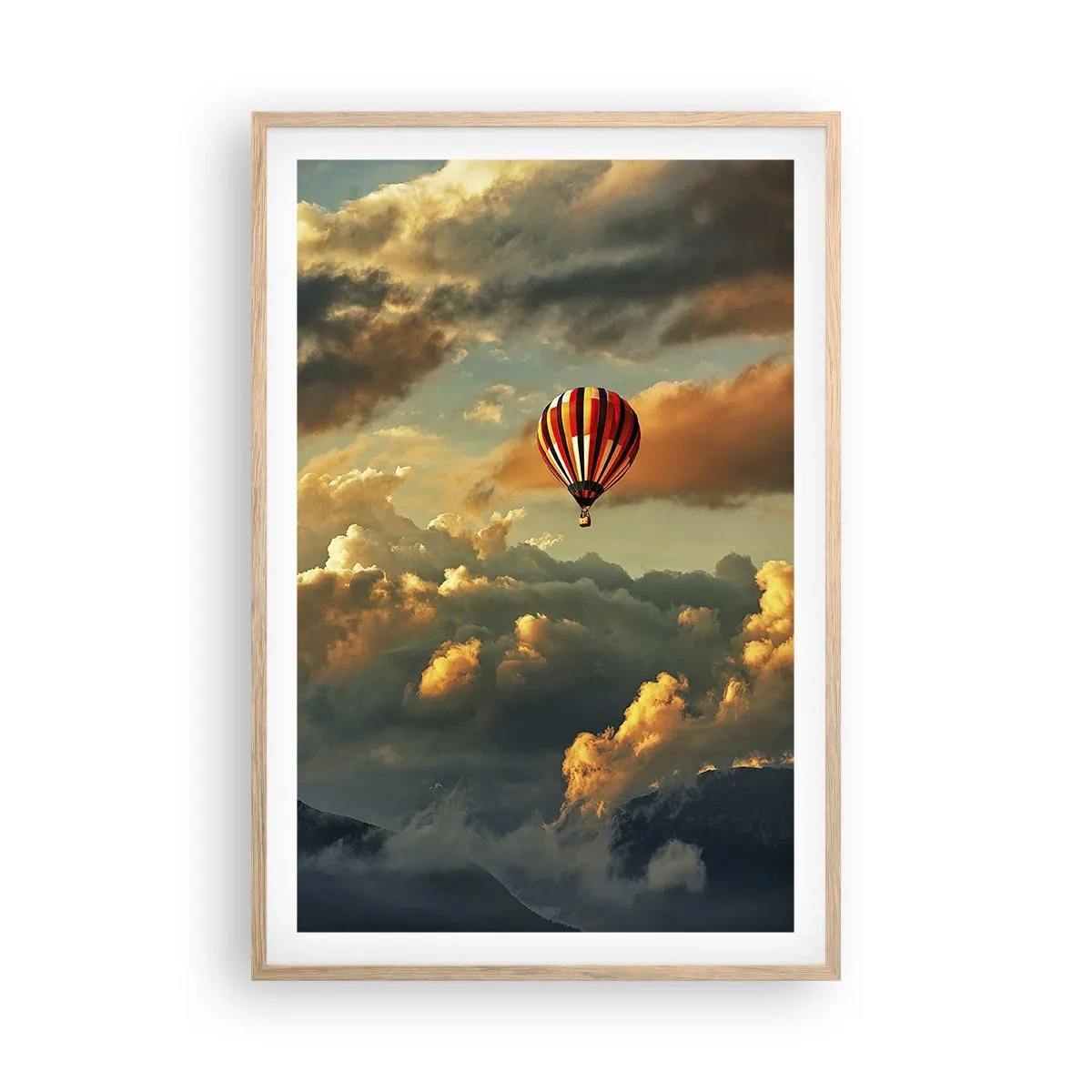 Poster in cornice rovere chiaro - Volo perché voglio - 61x91 cm